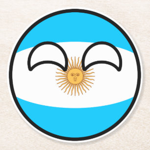 Funny Trending Geeky Argentina Countryball Ronde Kartonnen Onderzetter