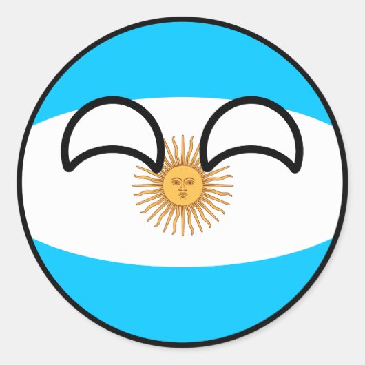 Funny Trending Geeky Argentina Countryball Ronde Sticker (Voorkant)