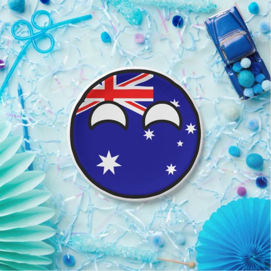 Funny Trending Geeky Australia Countryball Papieren Bordje (Feest)