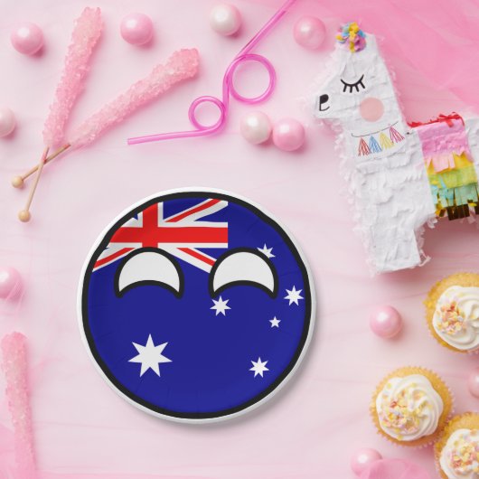 Funny Trending Geeky Australia Countryball Papieren Bordje (Feest)