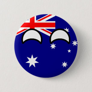 Funny Trending Geeky Australia Countryball Ronde Button 5,7 Cm