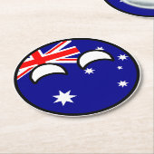 Funny Trending Geeky Australia Countryball Ronde Kartonnen Onderzetter (Gebogen)