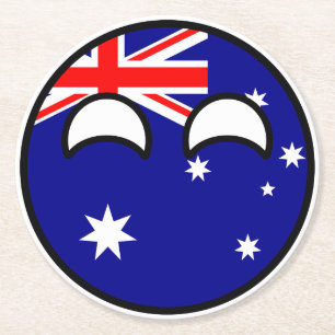 Funny Trending Geeky Australia Countryball Ronde Kartonnen Onderzetter