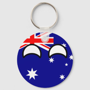 Funny Trending Geeky Australia Countryball Sleutelhanger