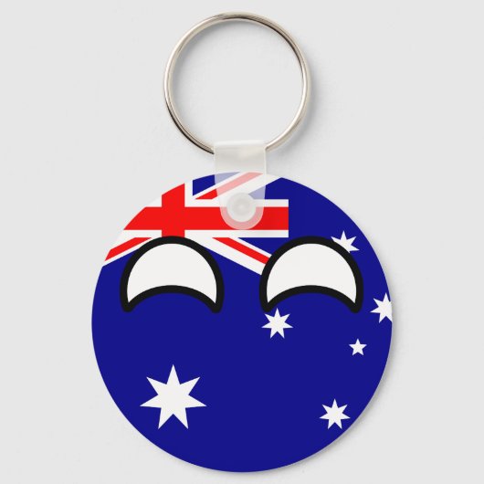 Funny Trending Geeky Australia Countryball Sleutelhanger (Voorkant)