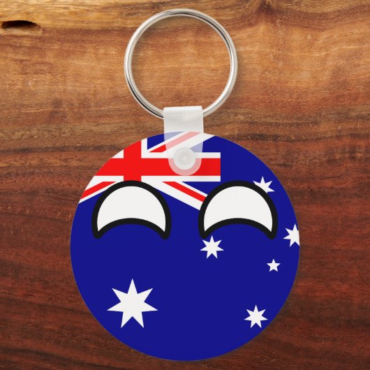 Funny Trending Geeky Australia Countryball Sleutelhanger (Voorkant)