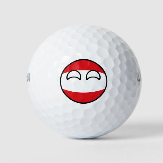 Funny Trending Geeky Austria Countryball Golfballen (Voorkant)
