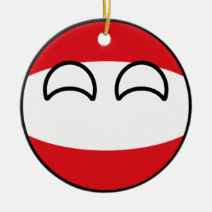 Funny Trending Geeky Austria Countryball Keramisch Ornament
