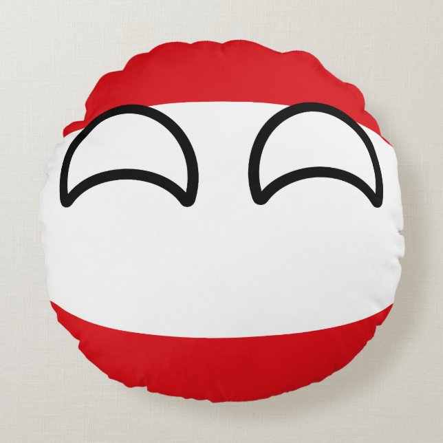 Funny Trending Geeky Austria Countryball Rond Kussen (Voorkant)