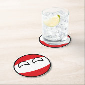 Funny Trending Geeky Austria Countryball Ronde Kartonnen Onderzetter (Insitu)