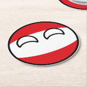 Funny Trending Geeky Austria Countryball Ronde Kartonnen Onderzetter (Gebogen)