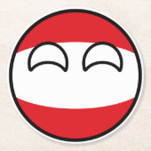 Funny Trending Geeky Austria Countryball Ronde Kartonnen Onderzetter (Voorkant)