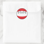 Funny Trending Geeky Austria Countryball Ronde Sticker (Tas)