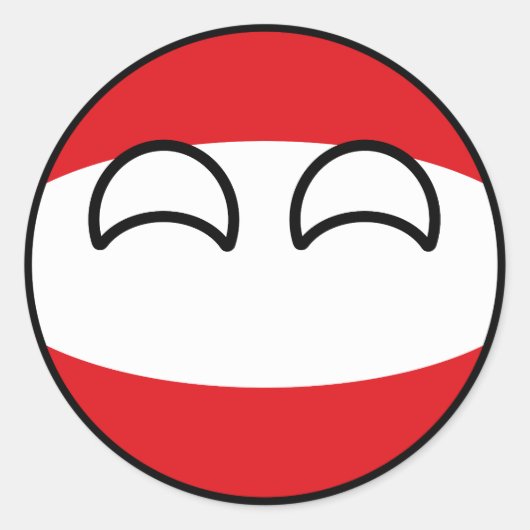 Funny Trending Geeky Austria Countryball Ronde Sticker (Voorkant)