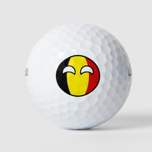 Funny Trending Geeky Belgium Countryball Golfballen (Voorkant)