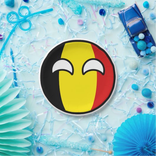 Funny Trending Geeky Belgium Countryball Papieren Bordje (Feest)