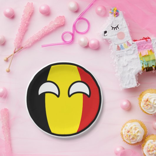 Funny Trending Geeky Belgium Countryball Papieren Bordje (Feest)