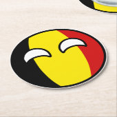 Funny Trending Geeky Belgium Countryball Ronde Kartonnen Onderzetter (Gebogen)