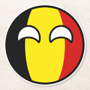 Funny Trending Geeky Belgium Countryball Ronde Kartonnen Onderzetter