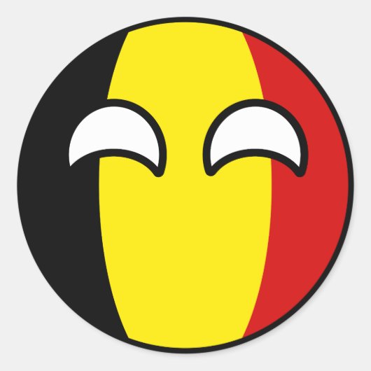 Funny Trending Geeky Belgium Countryball Ronde Sticker (Voorkant)