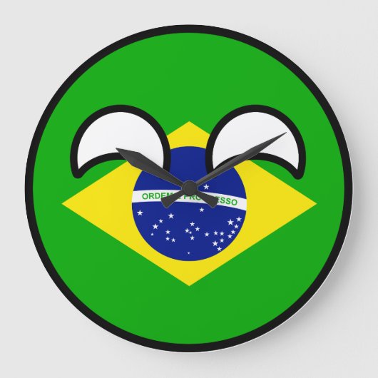 Funny Trending Geeky Brazil Countryball Grote Klok (Voorkant)