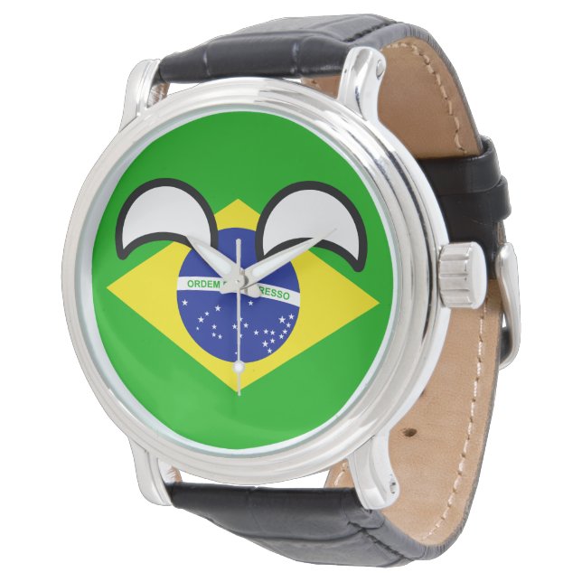 Funny Trending Geeky Brazil Countryball Horloge (Gekanteld)