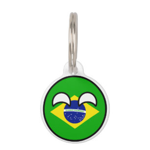 Funny Trending Geeky Brazil Countryball Huisdierpenning