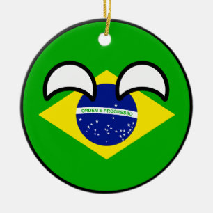Funny Trending Geeky Brazil Countryball Keramisch Ornament