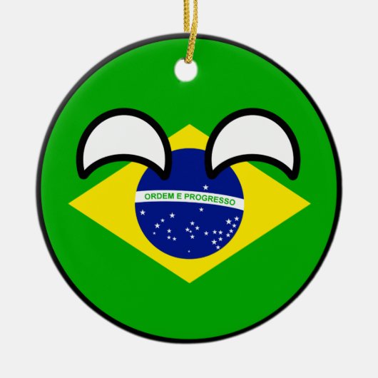 Funny Trending Geeky Brazil Countryball Keramisch Ornament (Voorkant)