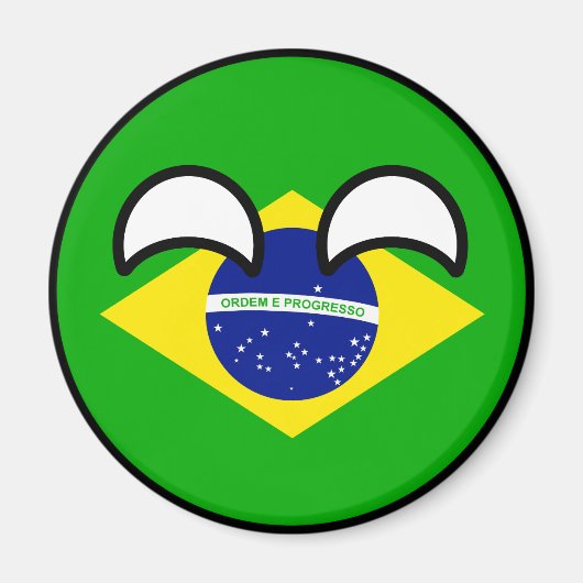 Funny Trending Geeky Brazil Countryball Magneet (Voorkant)
