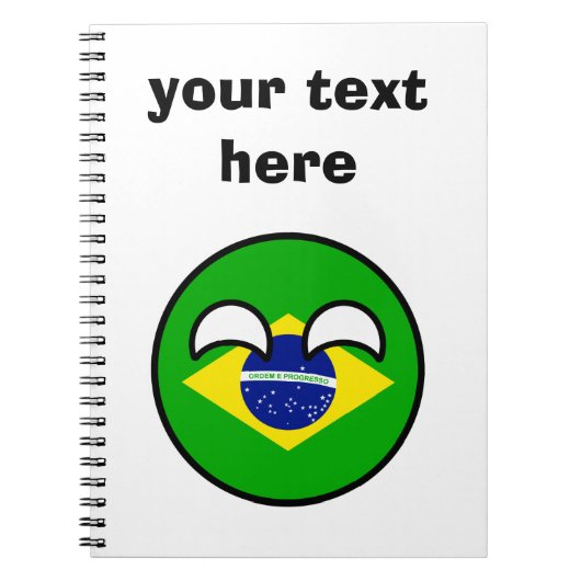 Funny Trending Geeky Brazil Countryball Notitieboek (Voorkant)