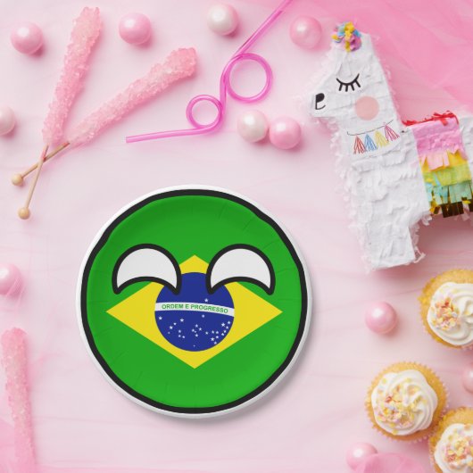 Funny Trending Geeky Brazil Countryball Papieren Bordje (Feest)