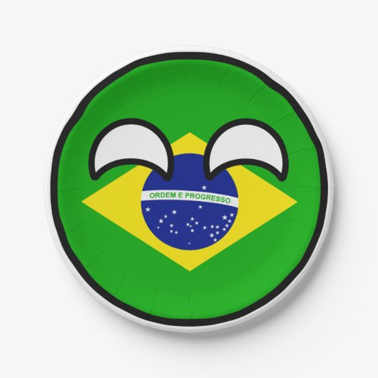 Funny Trending Geeky Brazil Countryball Papieren Bordje (Voorkant)