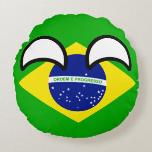Funny Trending Geeky Brazil Countryball Rond Kussen