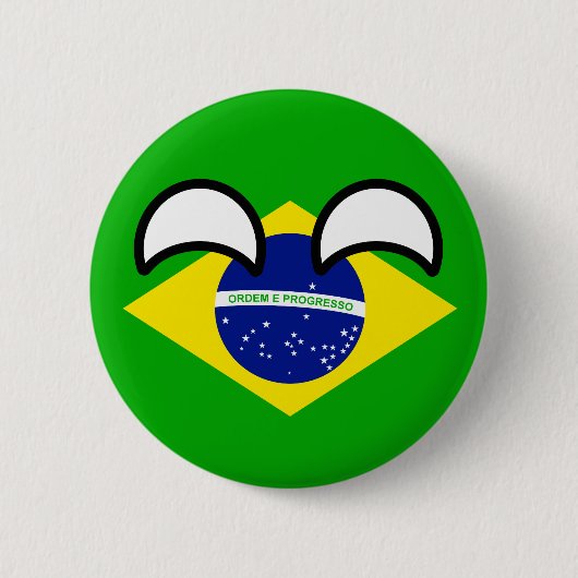 Funny Trending Geeky Brazil Countryball Ronde Button 5,7 Cm (Voorkant)