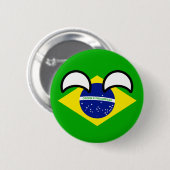 Funny Trending Geeky Brazil Countryball Ronde Button 5,7 Cm (Voorkant /achterkant)