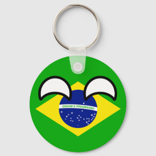 Funny Trending Geeky Brazil Countryball Sleutelhanger