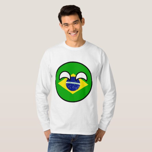 Funny Trending Geeky Brazil Countryball T-shirt (Voorkant volledig)