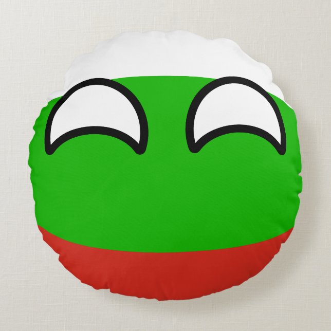 Funny Trending Geeky Bulgaria Countryball Rond Kussen (Voorkant)