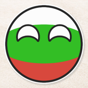 Funny Trending Geeky Bulgaria Countryball Ronde Kartonnen Onderzetter