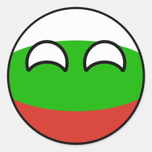 Funny Trending Geeky Bulgaria Countryball Ronde Sticker (Voorkant)