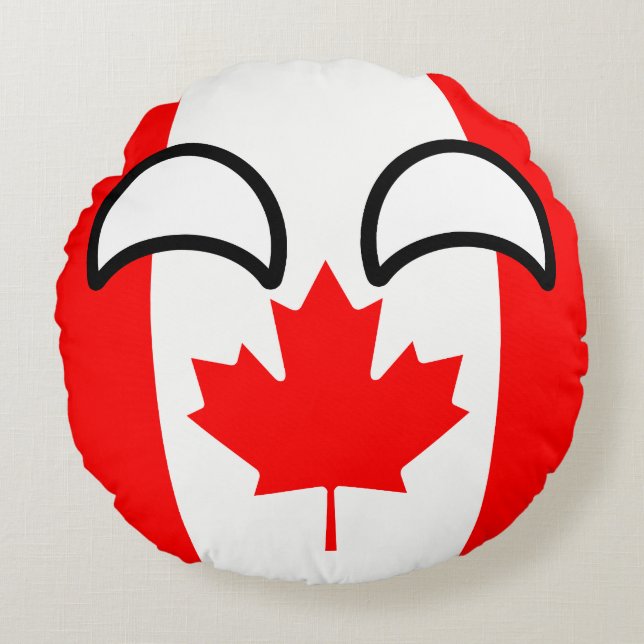 Funny Trending Geeky Canada Countryball Rond Kussen (Voorkant)