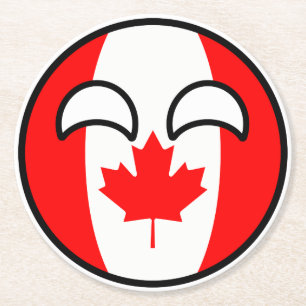 Funny Trending Geeky Canada Countryball Ronde Kartonnen Onderzetter