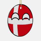 Funny Trending Geeky Denmark Countryball Keramisch Ornament (Rechts)