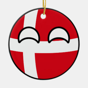 Funny Trending Geeky Denmark Countryball Keramisch Ornament
