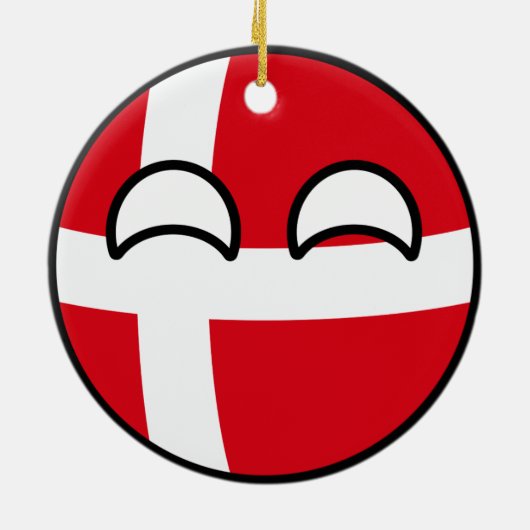 Funny Trending Geeky Denmark Countryball Keramisch Ornament (Achterkant)
