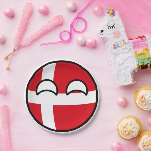 Funny Trending Geeky Denmark Countryball Papieren Bordje (Feest)