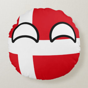 Funny Trending Geeky Denmark Countryball Rond Kussen