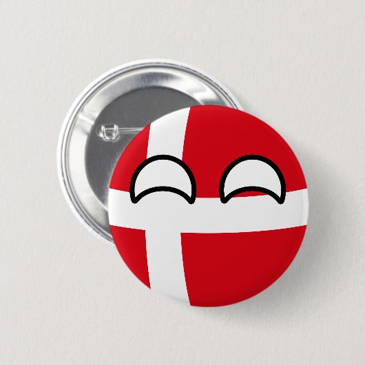 Funny Trending Geeky Denmark Countryball Ronde Button 5,7 Cm (Voorkant /achterkant)