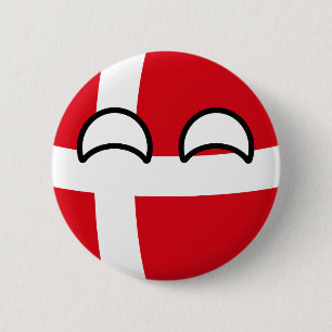 Funny Trending Geeky Denmark Countryball Ronde Button 5,7 Cm